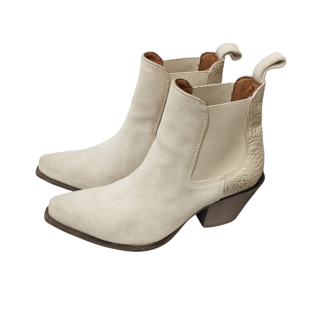 Ariat Womens Bradley Suede Leather Western Booties 6.5 Country Cowgirl Concert